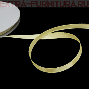 Лента атласная  6 мм  цв.012 бледно-желтый рул. 27,42м