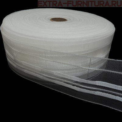Лента шторная шир.60мм арт.606-0 органза, уп.50м*30уп.