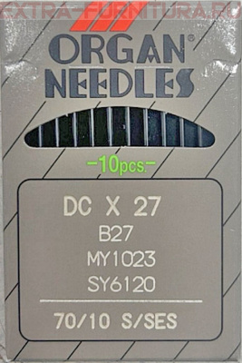 Иглы Organ высокоскоростн.оверлок (DC*27/70 SES) для ПШМ № 70/10 SES, уп.10шт.