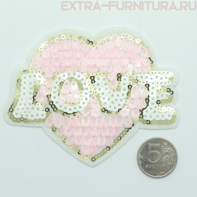 Термоаппликация LOVE в сердечке