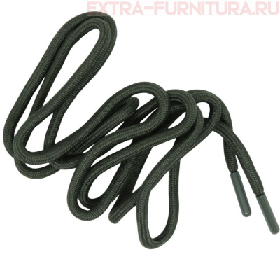 Шнурки круглые 150см, шир.6мм, цв.328 хаки темный, пласт.наконечник, уп.100шт