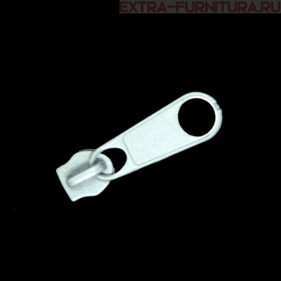 Бегунок к рулонной молнии тип 5, цв. белый, арт.М